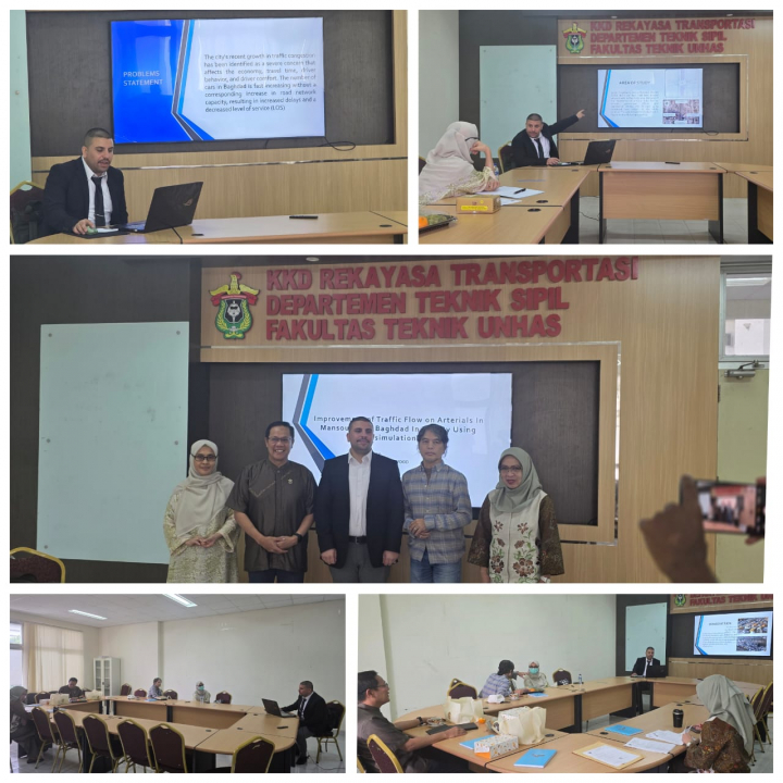 Mahasiswa Internasional asal Irak Menyelesaikan Tesis tentang Manajemen Teknik Lalu Lintas Perkotaan di Baghdad dan Resmi Lulus dari Program Magister Teknik Sipil di FT Unhas