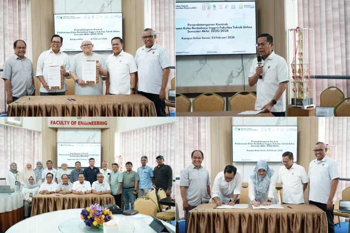 Fakultas Teknik Unhas Teken Kontrak Pelaksanaan Kelas Berbahasa Inggris Semester Akhir 2025/2026
