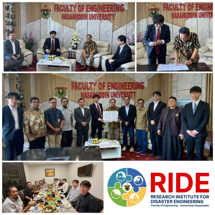 Perkuat Jejaring Riset Kebencanaan, RIDE FT Unhas Kerjasama RURDR Ehime University Jepang