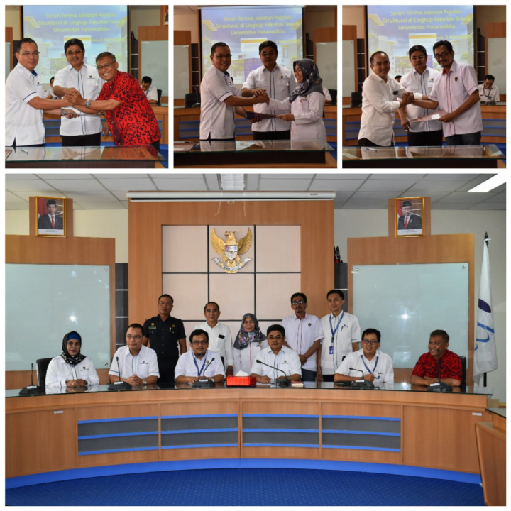 Serah Terima Jabatan Pejabat Struktural di Lingkup FT-UH